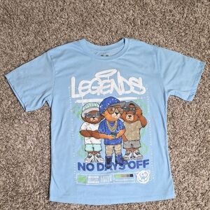 Boys Graphic T Shirt Legends No Days Off Blue L 14-16